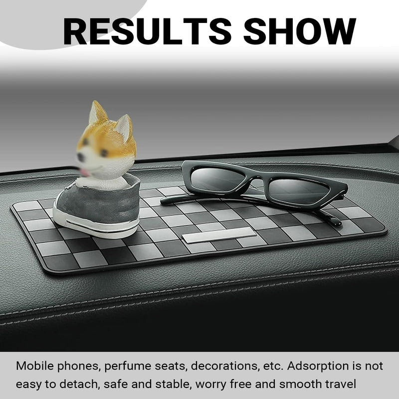Car Dashboard Anti-slip Mat, Anti-slip High-temperature Resistant Dash Mat, 11.8" x 6" Multifunctional Center Console Storage Mats, Universal for Most Cars, Trucks, SUVs (Gray)