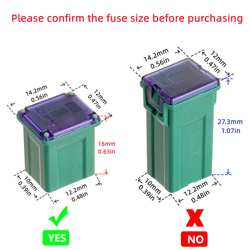 BOJACK 40A JCASE Fuse Automotive FMX Fuse Low Profile JCASE for Trucks, Cars and SUVs(5pcs)