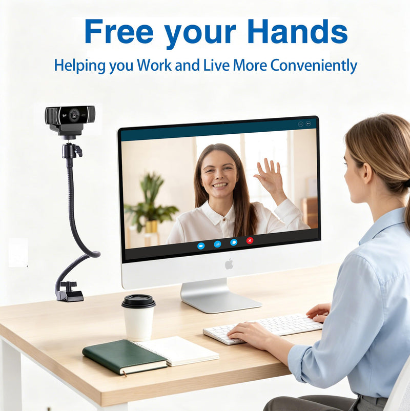 Webcam Stand Mount, Flexible Gooseneck Webcam Arm Stand with Desk Camera Mount Clip Clamp for Logitech C922 C930e C920S C920 C615 C960 C920x Brio 4K NexiGo N60 and More