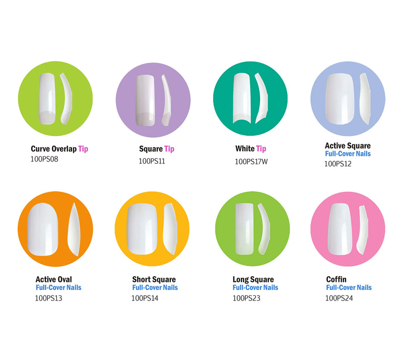 Kiss 100 Full Cover Nails Short Square (Short Length) (Pack of 6)