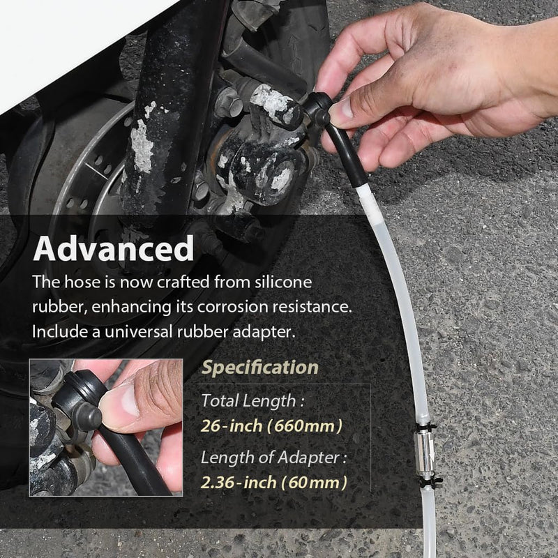 FIRSTINFO F3538 Hydraulic Brake Bleeder One Way Check Valve with Hose and Clamp Brake System Bleeding Tools