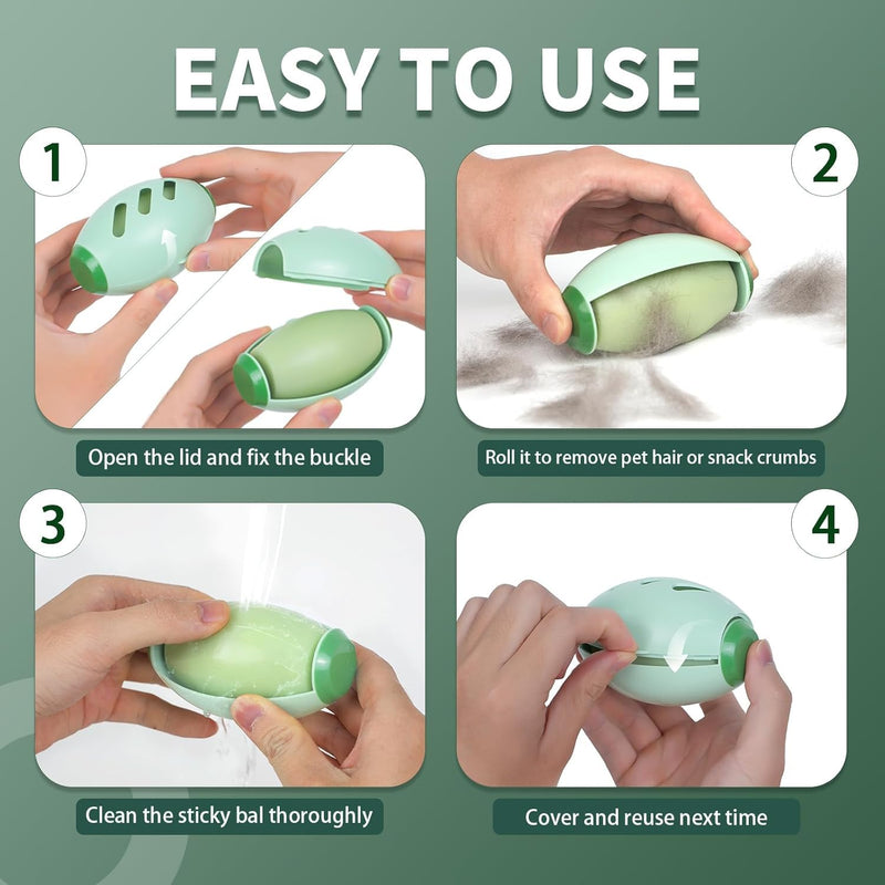 2 Pack Reusable Lint Roller Portable Mini Lint Remover Cat Pet Hair Rollers Travel Size Sticky Cleaner Dog Hair Remover for Clothes Washable Gel Lint Roller Ball