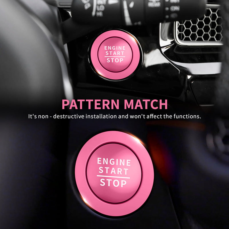 for Honda Civic 2022-2026, CRV/HRV/Accord 2023-2026, Acura Integra 2023-2025 & ADX 2025 Accessories, 6pcs Aluminum Alloy Knob Cover Trim Set - Push Start, AC & Hazard Light (Pink) Pink