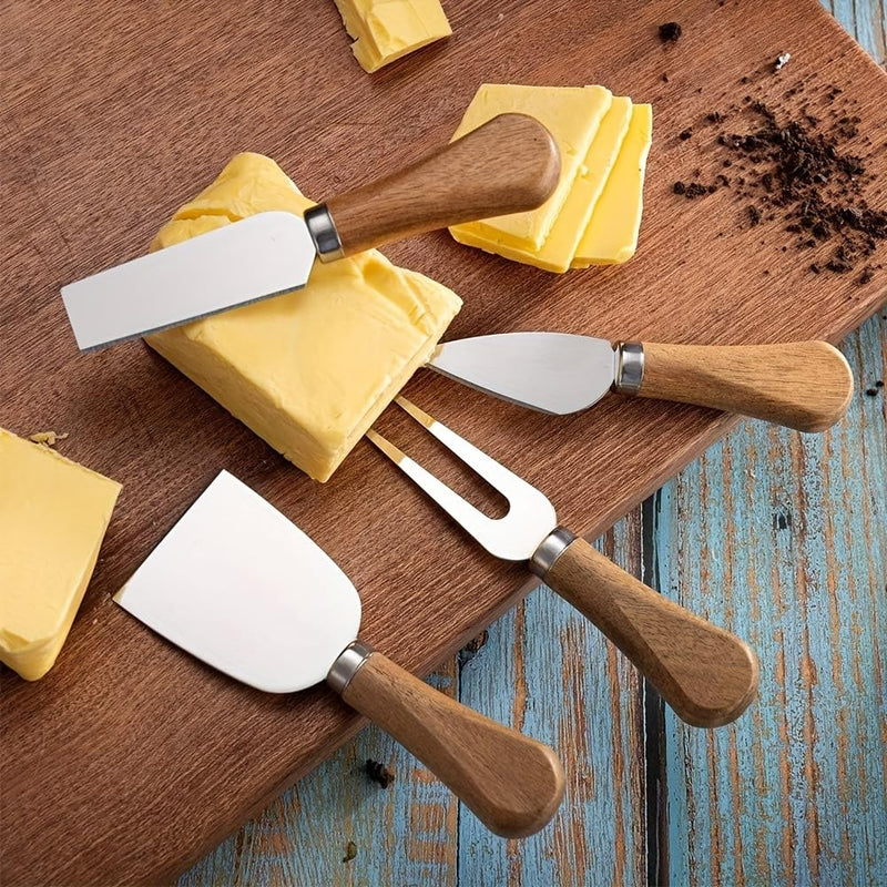Charcuterie Board Accessories Spreader Knife Set Cheese Butter with Wooden Handles Mini Serving Tongs Spoons Forks Toothpick Flags for party Wedding Christmas (ABX-6) ABX-6