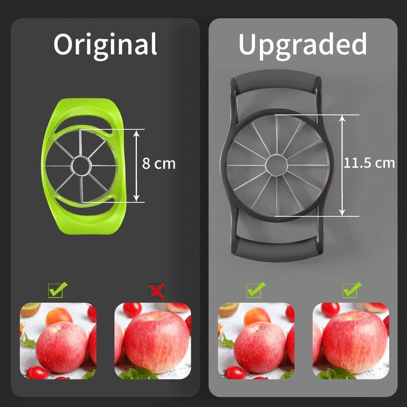 Newness Apple Slicer, [Upgraded] 12-Slice Apple Slicer and Corer, Heavy Duty Stainless Steel Apple Cutter, Divider, Wedger with Ultra-Sharp Blade & Ergonomic Grip Handle for Pears and More