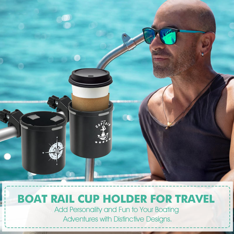 Marine Boat Rail Cup Holder for Bimini Top, No-Drill Boat Rail Cup Holder, Grip Rail Grab Bar for PWC, Personal Watercraft – Ideal Boat Gifts & Boating Gifts for Water Lovers