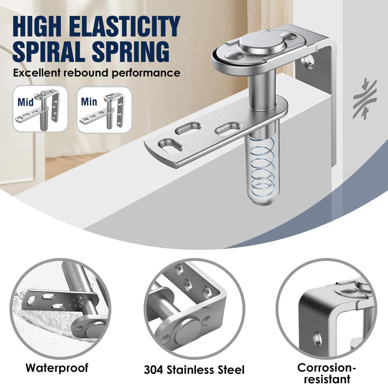 Cafe and Saloon Door Hinges, Self-Closing Heavy Duty Double Action Swinging Door Hardware for Bar Coffee Shop Restaurant, 304 Stainless Steel Black Finish (Silver Big Size, 1 Pack) BIG 1PCS Silver