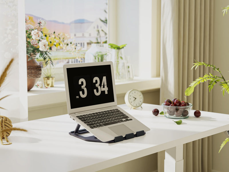 Amazon Basics Aluminum Portable Foldable Laptop Support Stand for Laptops up to 13", Black 13"