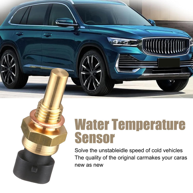 Pack-1 Car ECT Temp Sensor, Durable Waterproof Metal Engine Temperature Sensor Replacements, OEM #15404280 12191170 60811520 12608814 Compatible with Delphi (Gold)