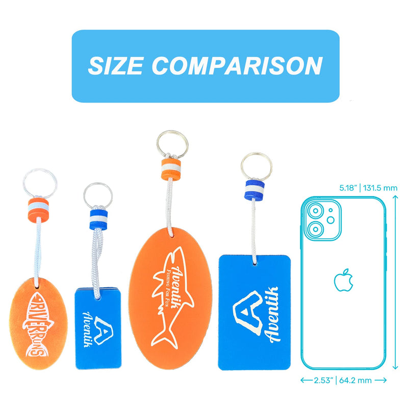 Riverruns Floating Key Ring Glow in Dark Lightweight Water Buoyant Key chain, Boat Kayak Key Chains for Water Sports Orange-medium-1pack