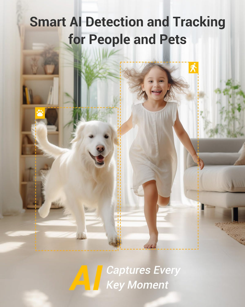BoyKeep 2K Pet Camera, Indoor Security Camera, 5G/2.4GHz WiFi Cameras for Baby Dog with Phone App, 360° Pan & Tilt, 2-Way Audio, Color Night Vision, New Version w/Cloud Storage (White-2 Pack) White-2 Pack