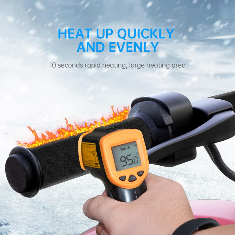 Heated Grips Cover for Motorcycle, 5V Handlebar Heater, Motorcycle Heated Grips USB Powered, 6 Gear Temperature with Memory Function, IP67 Waterproof, ATV Heated Handlebar Warmers Heated grip cover - 5V USB