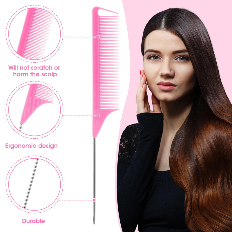  [AUSTRALIA] - 24Pcs Foam Hair Rollers for Women, Heatless Sponge Rollers for Hairsleeping, Short Thin Mediumhair, Foam Sponge Hair Roller, and 1 Rat Tail Comb for Hairdressing Styling(Pink)
