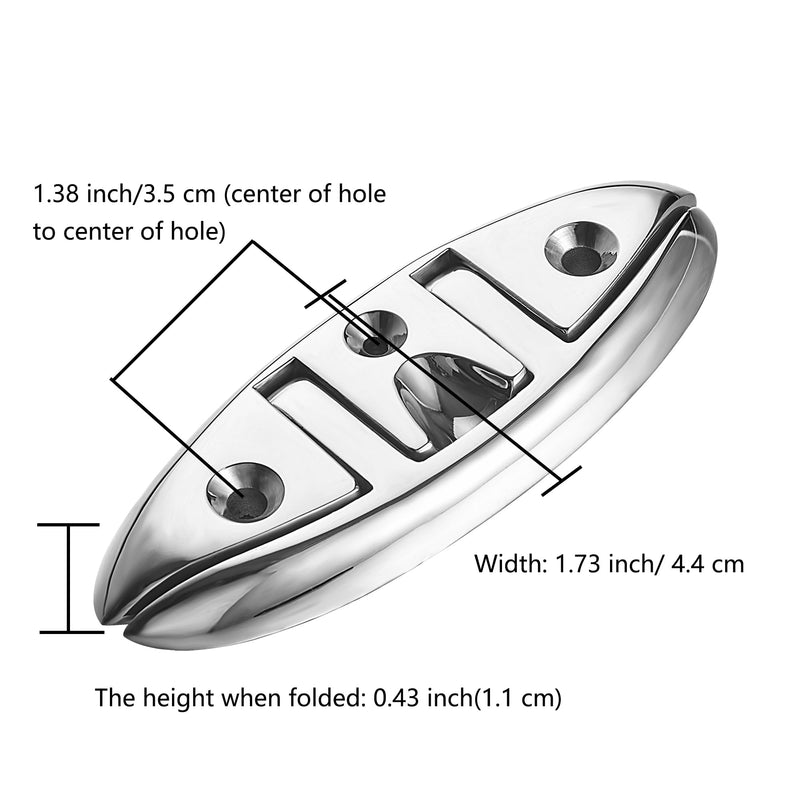 TINGZHIGO Folding Boat Dock Cleat 5 inch or 6 inch, Heavy Duty Flip Up Dock Cleat, 316 Stainless Steel, with Screws and Locking Nuts