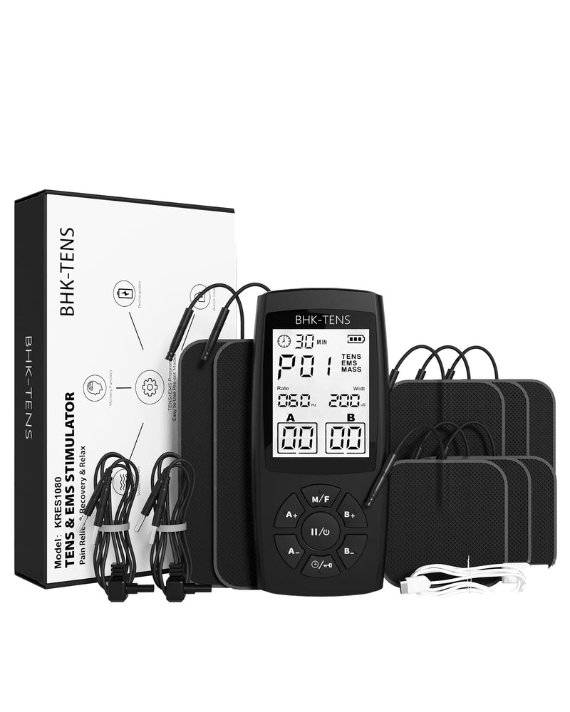 TENS Unit Muscle Stimulator for Pain Relief Therapy, 22 Modes EMS TENS Machine, Electronic Muscle Relaxer for Shoulder Pain Relief, Back Pain, Shoulder Neck Pain Relief Black