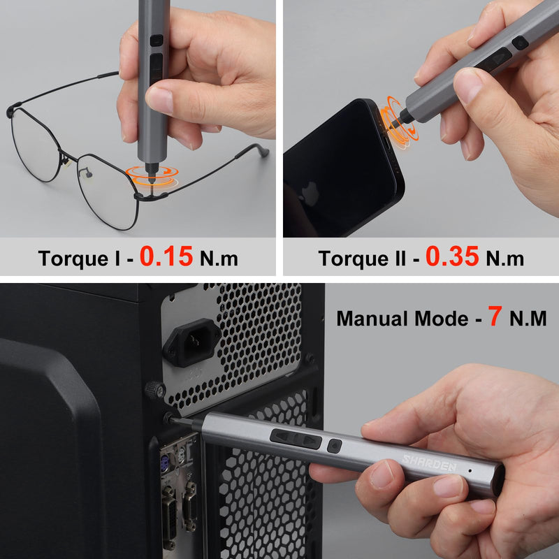 SHARDEN Mini Electric Screwdriver, 29 in 1 Small Electric Screw Driver Kit with 24 Magnetic Bits, Precision Cordless Repair Tool for Phone, Camera, Laptop, Watch Red
