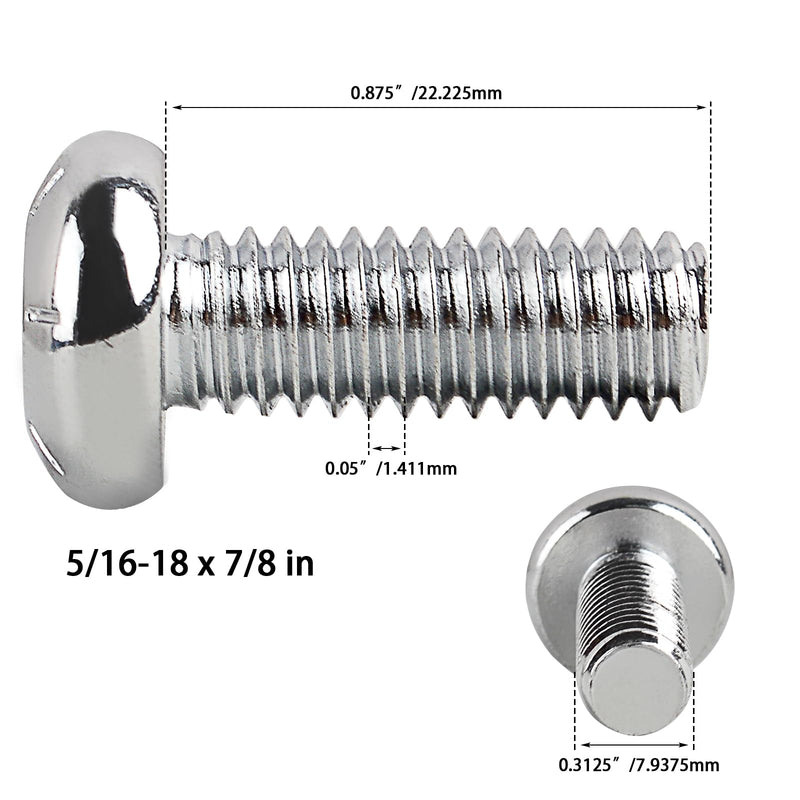 FOVPLUE Front Brake Disc/Rotor Hardware Kit,5/16-18 x 7/8 in.Screws/Bolts for 1990-2024 Harley models,for Sportster Softail Dyna Touring Road Glide Road King Street Electra Glide,Chrome,10 Bolts
