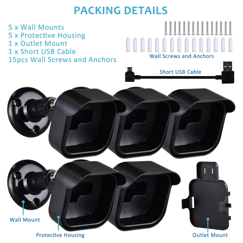 All-New Blink Outdoor 4 Gen Mount,5 Pack Weatherproof Protective Housing and 360 Degree Adjustable Mount for Blink Outdoor 4th Gen Camera.(Blink Camera is Not Included) 5PCAK