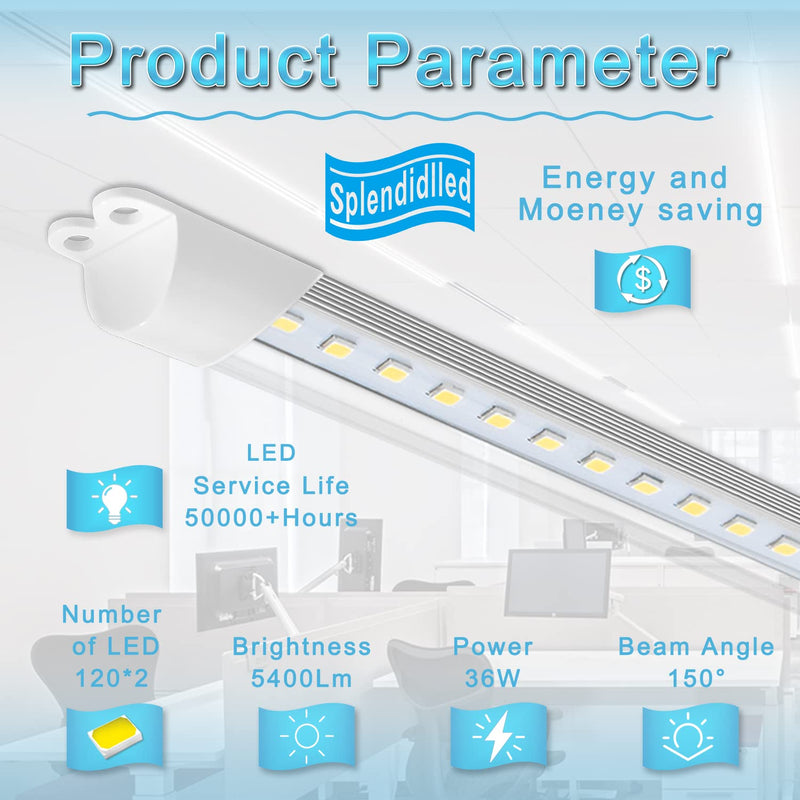 4FT Magnetic LED Retrofit Kit,Recessed T8T10Fluorescent Light Retrofit LED Light Tube,Panel Light,Troffer Quick Retrofit LED Light Kit ,No Professional Tools Required,36w, 5000K White light (2 pack) 4ft-5000k-2pack