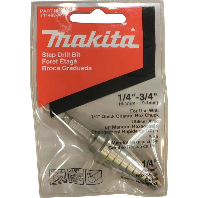 Makita 711493-A High Speed Steel Step Drill Bit, 1/4-to-3/4-Inch