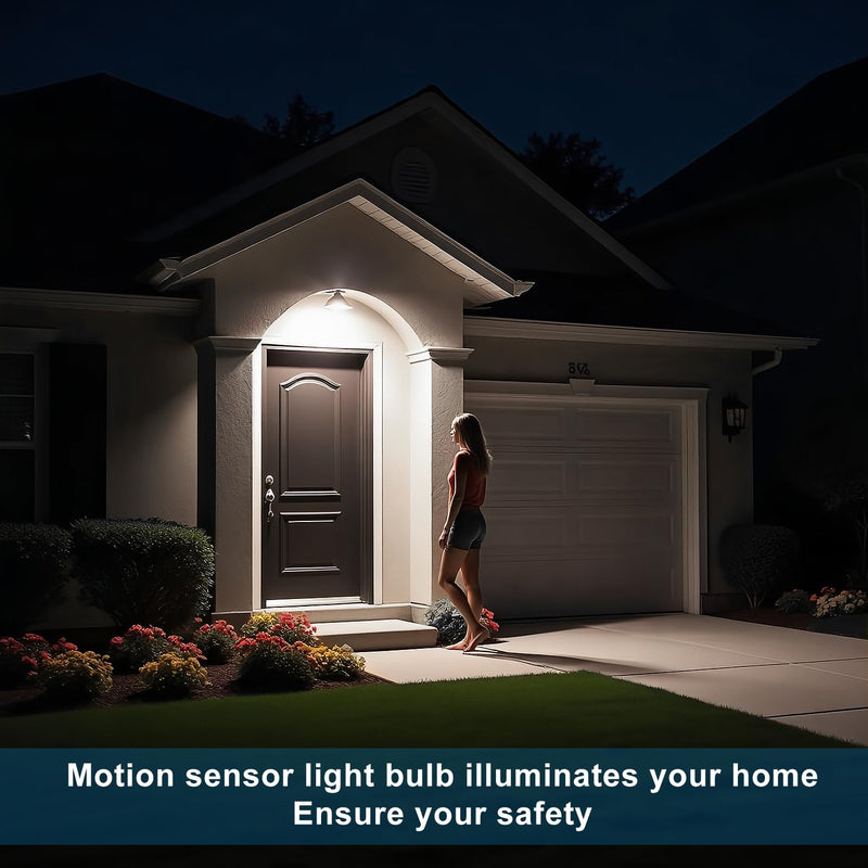 Motion Sensor Light Bulbs, Dusk to Dawn Outdoor Lighting, PAR38 Led Motion Sensor Flood Light 100 Watt Equivalent(15W), 6000K Daylight, Waterproof Outdoor/Indoor,(4 Pack) LY-PAR38H001