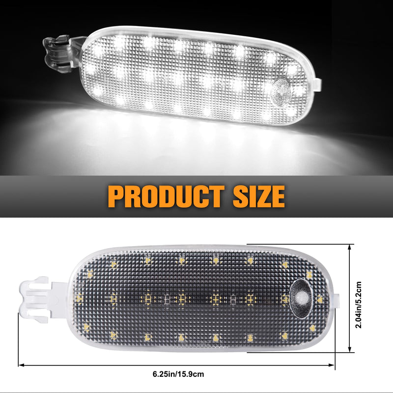 White LED Interior Roof Dome Lights Cover Overhead Console Reading Lamps Compatible with Dodge Ram 1500 2500 3500 4500 5500 Dakota J-e-e-p-Liberty Commander Clear Dome Lamp Lens Console
