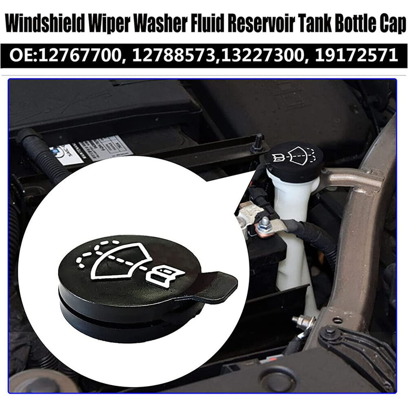 Windshield Wiper Washer Fluid Reservoir Tank Bottle Cap Cover For Chevrolet，For Buick, For Cadillac, For GMC，For Chevrolet part of the model BLACK 1
