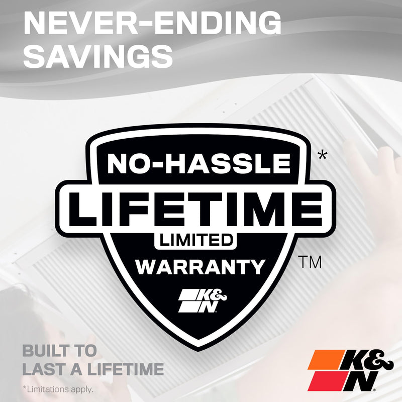 K&N 14X20X1 HVAC Furnace Air Filter, Lasts a Lifetime, Washable, Merv 8, the Last HVAC Filter You Will Ever Buy, Breathe Safely at Home or in the Office, HVC-8-11420 13.5" x 19.5" x 0.8"