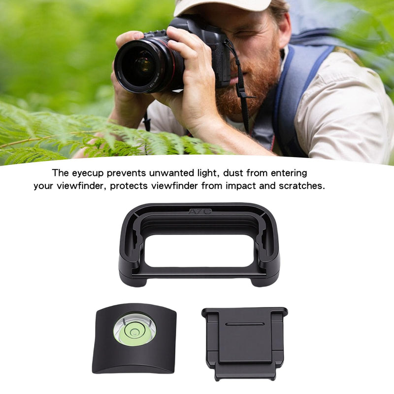 Generic Eyecup Viewfinder, Hot Shoe Cover Protector and Bubble Level for A7C Camera, with Soft Silicone Eyepiece to Block and Protect Flash Interface