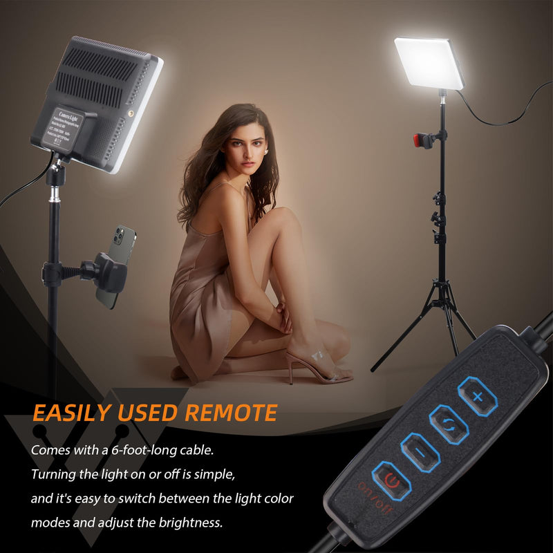 2-Pack LED Video Light Kit, Velvora 15W Photography Lighting with 28"-60" Adjustable Tripod & Phone Holder, 2700-7500K Bi-Color Dimmable Panel (CRI 95+), for Live Streaming, Podcast, Studio & YouTube