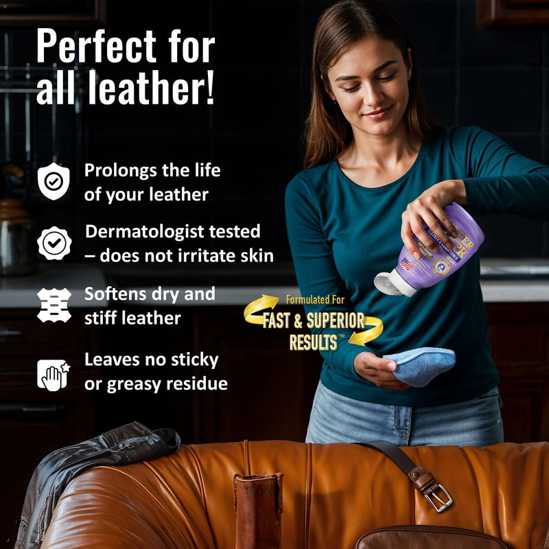 Leather CPR Cleaner & Conditioner 18oz - Cleans, Conditions, Restores & Protects Leather Furniture, Handbags, Car Seats, Interior, Jackets, Boots, Purses, Shoes, Couch, Saddles, Tack & More 18 Ounce (Pack of 1)