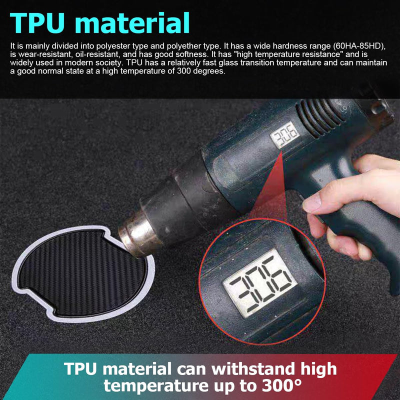 Mandark Car Door Handle Cup Scratch Protector, 4PCS 3D TPU Carbon Fiber Vehicle Door Bowl Sticker, Automotive Door Handle Paint Protective Film Cover Accessories, Universal for Most Cars (Large) Large