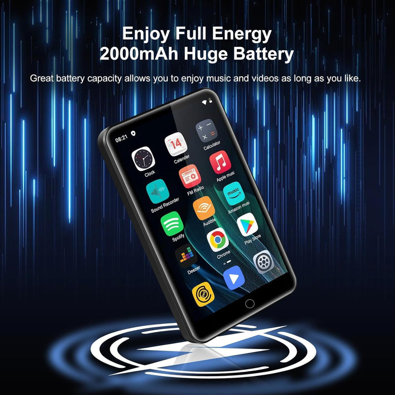 80GB MP3 Player with Bluetooth and WiFi, Spotify Music Player, Hi-Res Lossless Audio MP4 Player, 4.02Inch HD Touchscreen, Supports Spotify, Amazon Music, Audible Black-80GB