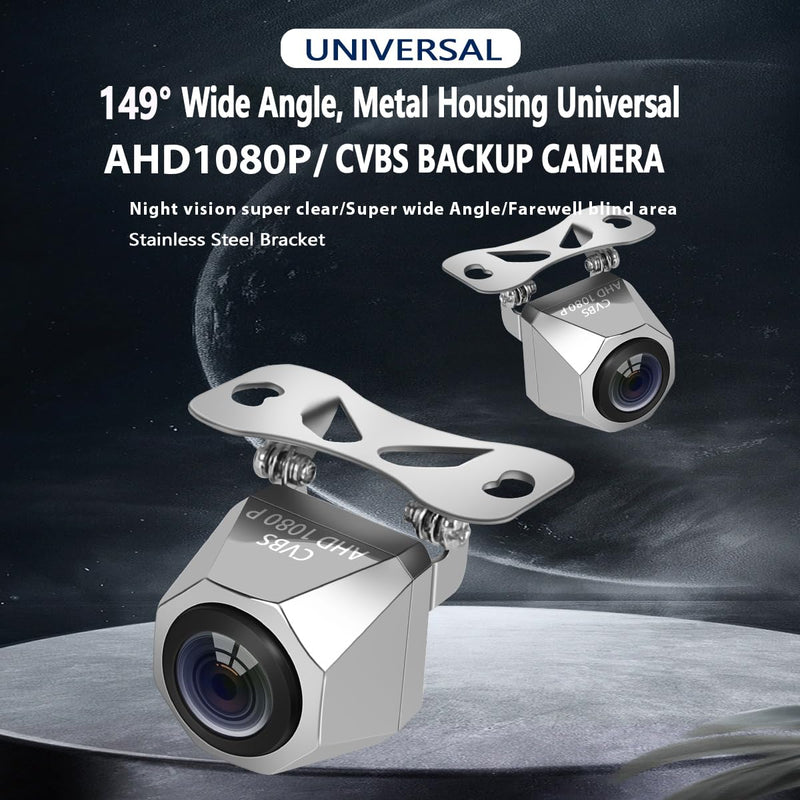 Backup Camera for Car, AHD1080P/CVBS Metal Housing Wide Angle Rearview Reversing Back up Camera, Perfect Night Vision IP69 Waterproof Reverse Rear View Camera for Car SUV Pickup and Other Vehicles