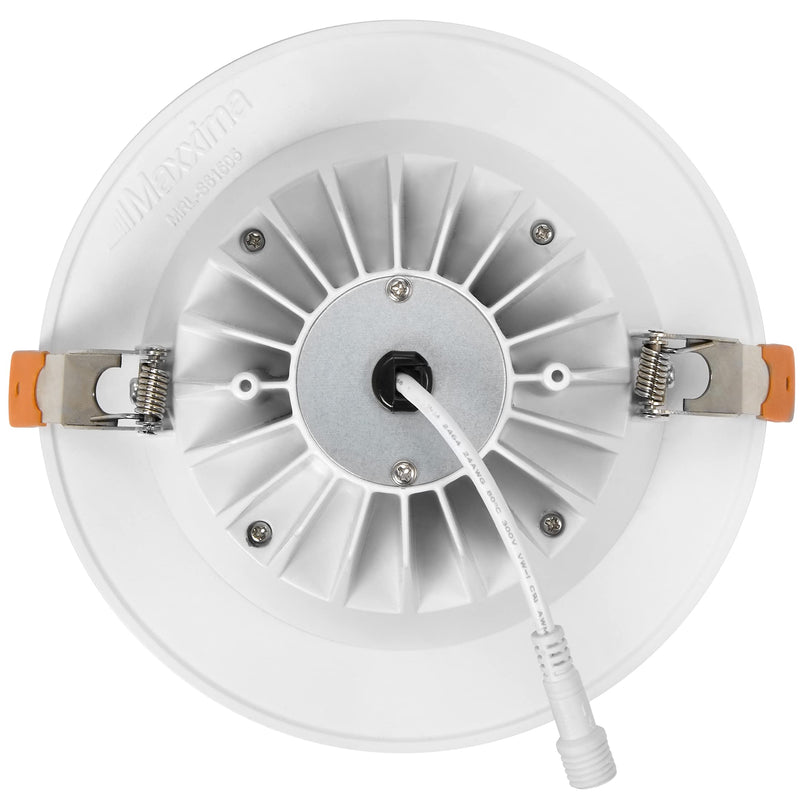 Maxxima 6 in. Ultra-Thin Recessed Anti-Glare LED Downlight, Canless IC Rated, 1300 Lumens, 5 Color Temperature Selectable 2700K/3000K/3500K/4000K/5000K, Dimmable, 90 CRI, 5 CCT Slim, J-Box Included White