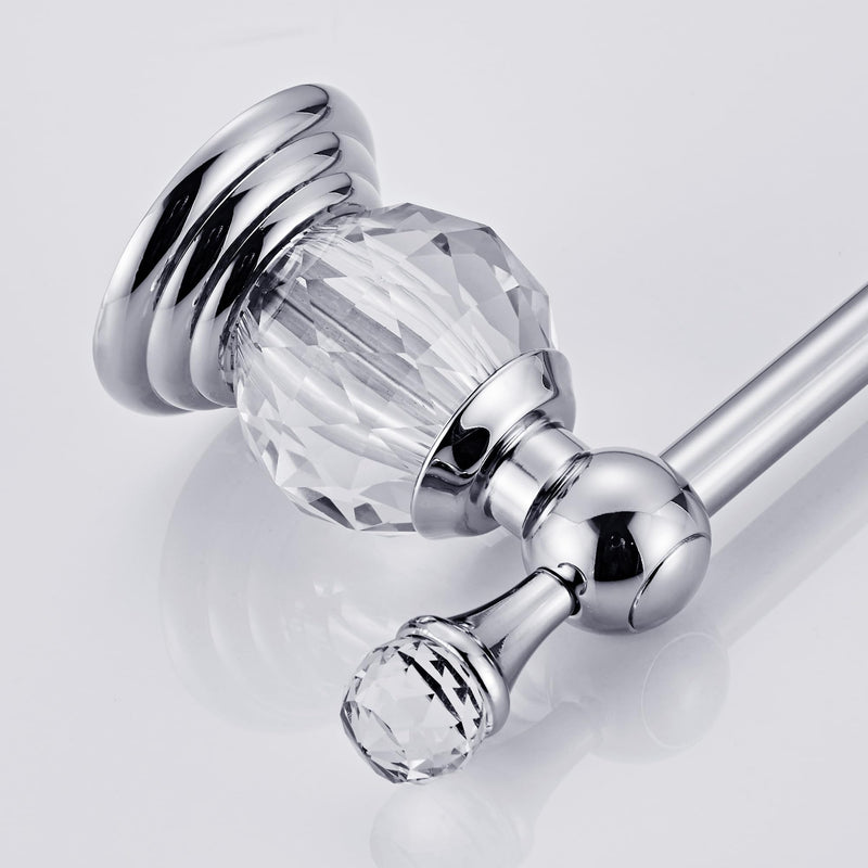 Chrome Towel Rack,Adjustable Towel Holder Silver Crystal Bathroom Towel Bar