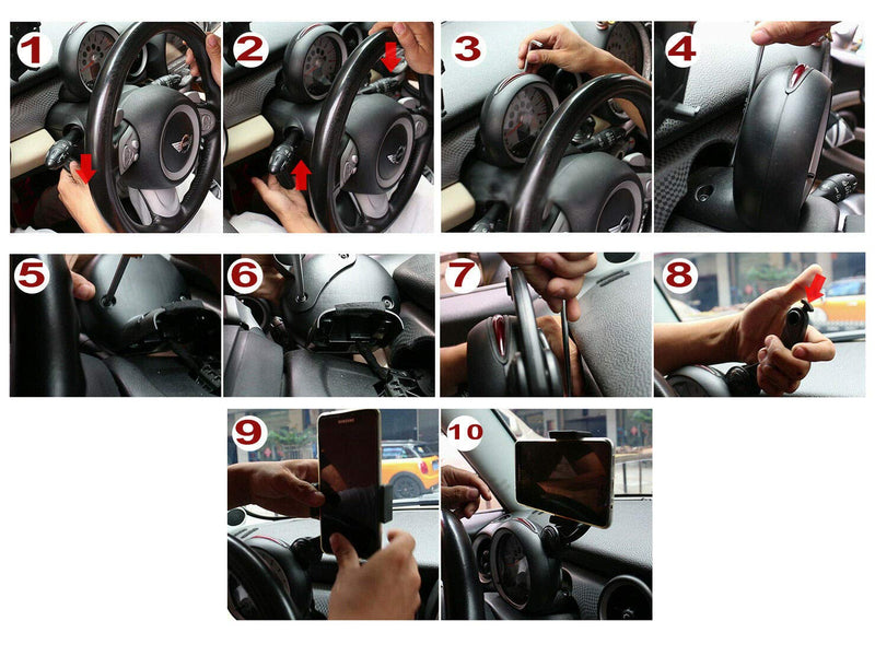 Interior Accessories - Car Smart Phone Folding Bracket Holder Compatible with Mini Cooper R55 R56 R57 R58 R59 Mk2 2007-2014