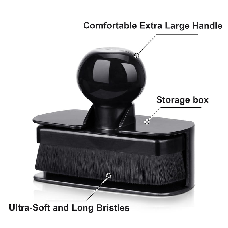 Car Tire Shine Applicator,Large Vegan Tire Shine Brush - Automotive Tire Dressing Applicator Brush with Storage Stand for Tire Detailing & Car Wash Kit, Black, 3.6 Inch Length (Black) 1