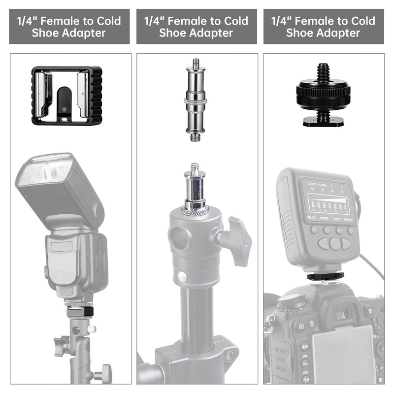 Camera Tripod Adapter 26 Packs Camera Screws Mount Set Tripod Mount Adapter Set 1/4 to 1/4 Tripod Screw 1/4 to 3/8 Camera Mount Adapter Hot Shoe Adapter for Tripod Monopod Ballhead Quick Release Plate