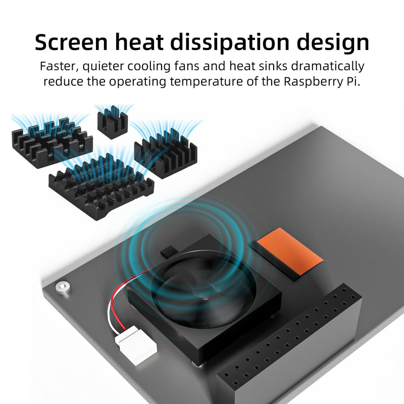 CUQI Raspberry Pi Display, 3.5 Inch Touchscreen with Raspberry Pi 5 Case, 480x320 TFT LCD 60 FPS Monitor with Mini fan and Heatsink for Raspberry Pi