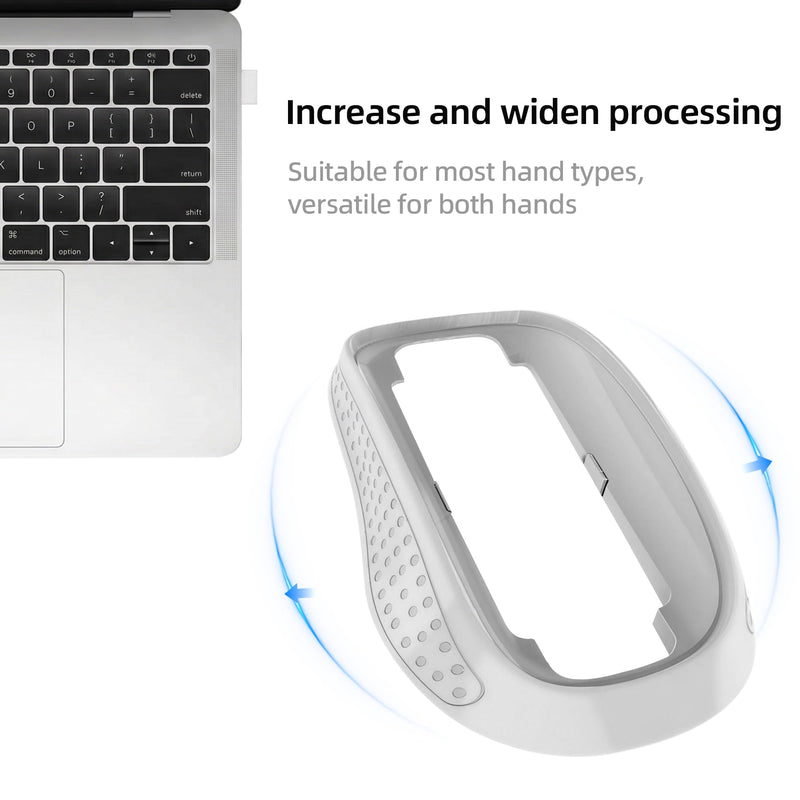 Mouse Pad Riser with Widened Palm Support，White Ergonomic Dock Base for Apple Magic Mouse 2/3 – Raised, Widened Palm Rest for Enhanced Comfort