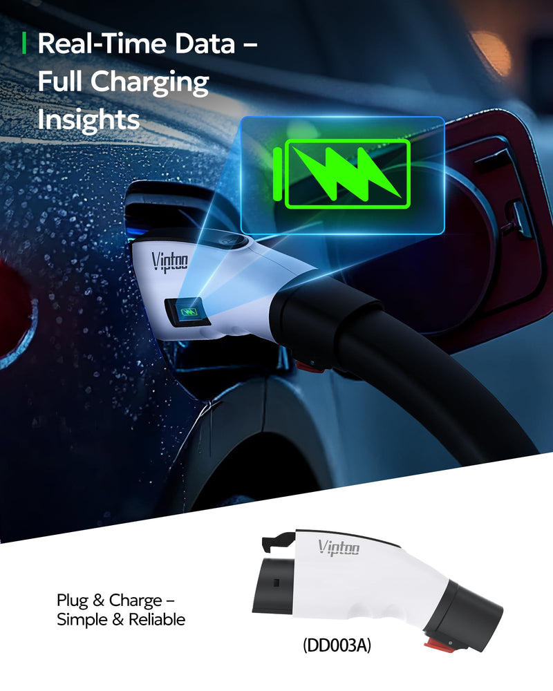 Adapter for Tesla to J1772 Adapter, Compact with Light Indicator, Compatible with Tesla Wall/Mobile/Destination Chargers, Converts Tesla to J1772 for Non-Tesla EVs (for J1772 EVs Only) Matte White DD003C-WH