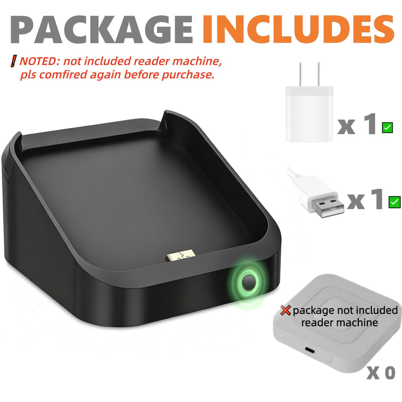 Square Dock for Square Reader 2nd Generation, Holder Stand for Square Card Reader 2nd Generation, Smart Anti-Sleep Button Portable Anti-Slip (No Reader, Cable and Wall Charger Included Only