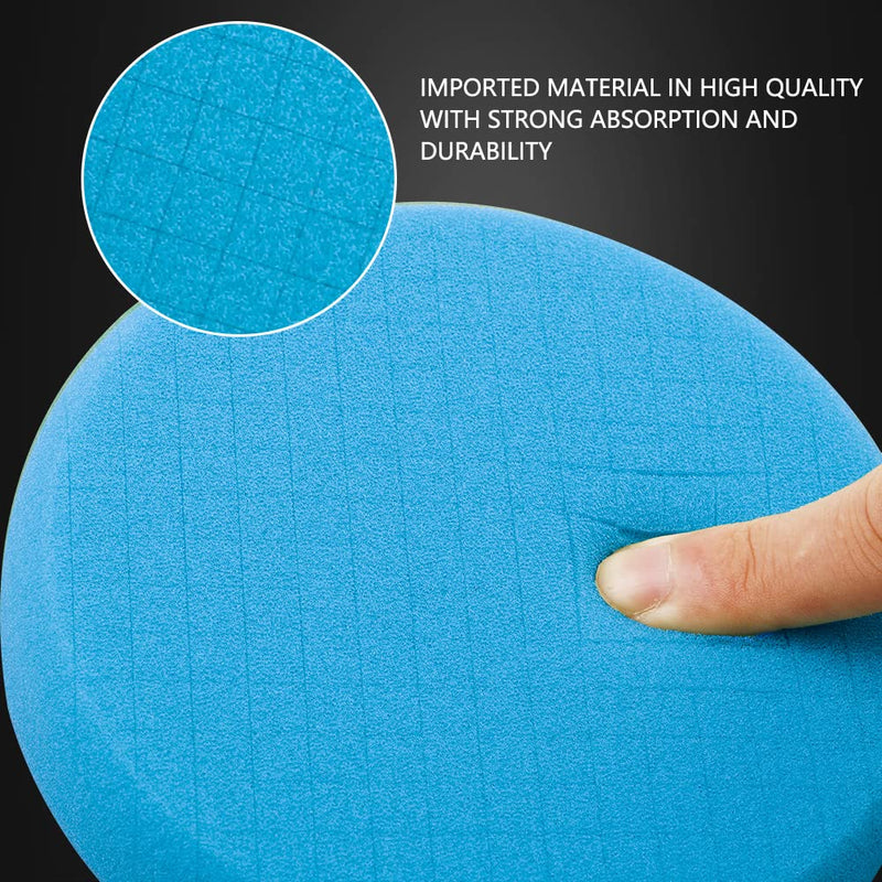 Blue Polish Pad, Buffing Polishing Pads, SPTA 3Pcs 6.5 Inch Face for 6 Inch 150mm Backing Plate Compound Buffing Sponge Pads for Car Buffer Polisher Compounding, Polishing and Waxing -FPTSS6B-3 6.5inch 3Pcs Blue T40 Polish