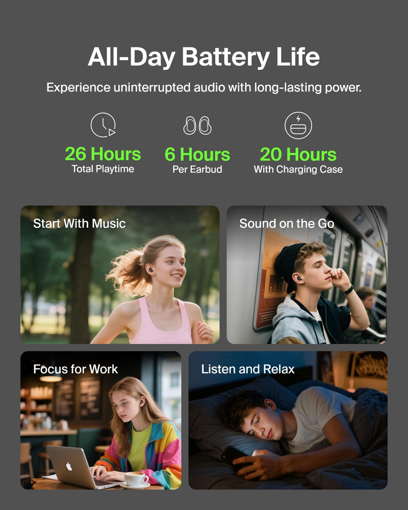 Belkin SoundForm Anywhere Ultra-Compact True Wireless Earbuds | Semi in-ear earbuds, IPX4 water resistant, key ring carry case, ENC mic, multipoint, commute, travel, gym