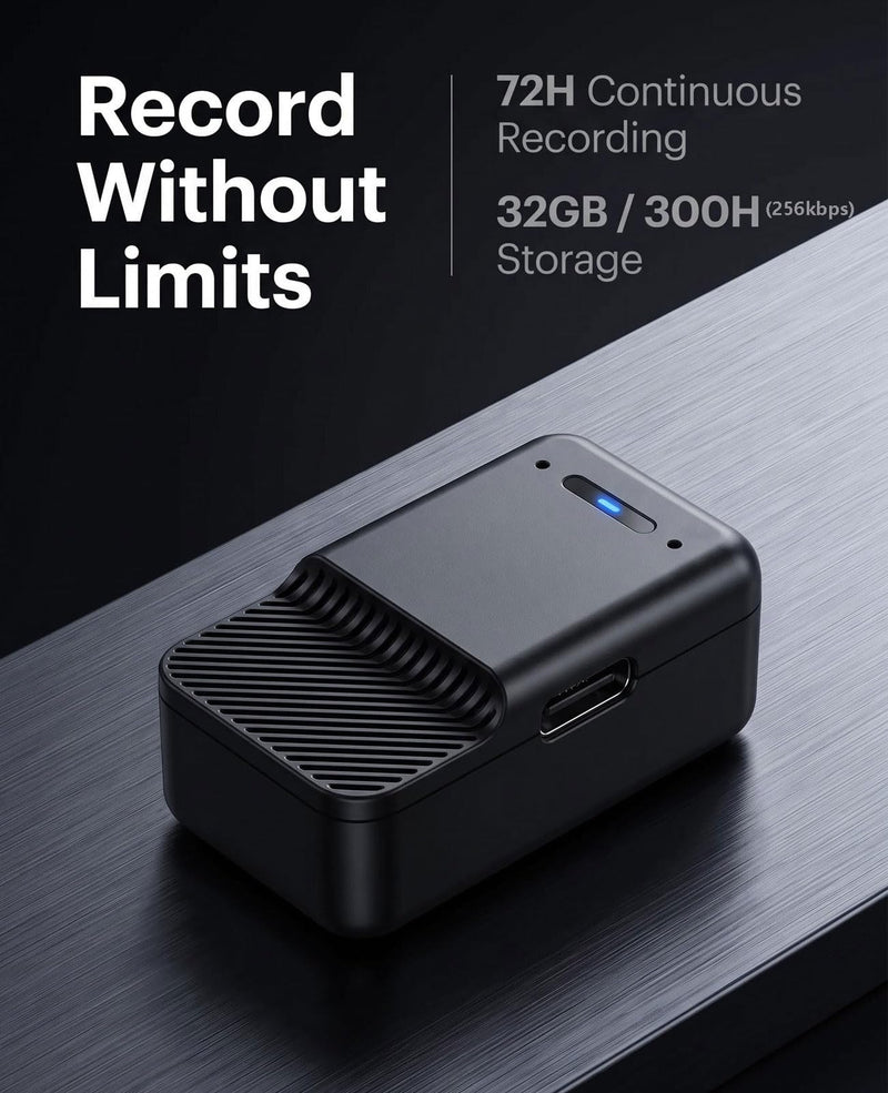 32GB mini Voice Recorder - Voice Activated Pocket Recording Device | digital voice recorder with Inline Remote earphone,Discreet Design,Long-Lasting 600mAh Battery,72-Hour Continuous Recording 32 GB