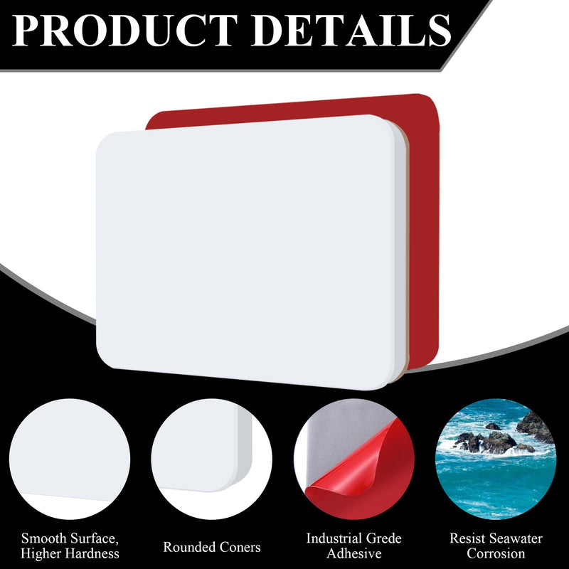 Transducer Mounting Board，Screwless Resistant Transducer Mounting Plate kit , Hardware Kit， No Screwing into Boat Hull, Freely Installed on The Boat, 4.5"*3.5" Standard Size White