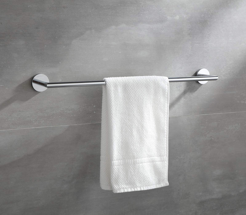 Towel Racks for Bathroom, Chrome Towel Bar, Wall Mounted Towel Holder, Modern Hotel Style Bath Towel Rail, Brass, 077070-CR Leo Series Single Towel Bar