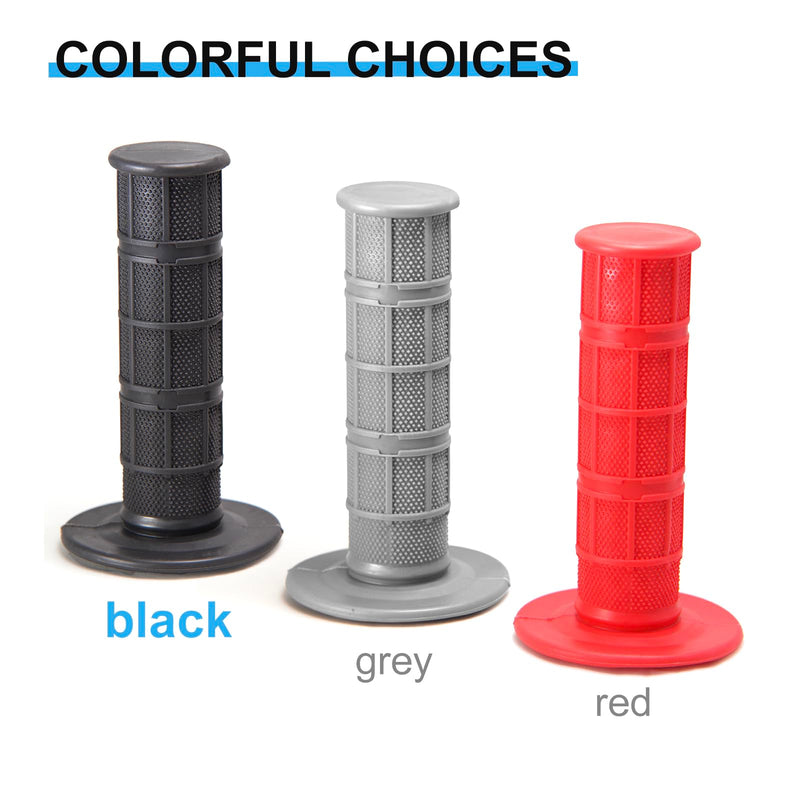 7/8" Motorcycle Hand Grips Dirt Bike Grips for CRF YZF WRF KXF KLX Pit-Bike, Soft Rubber Hand Handlebar Grip,Black Black