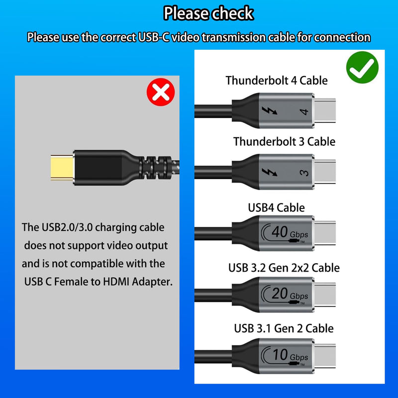 USB C to HDMI Adapter for TV - 4K60Hz UniDirectional Type C Source to HDMI 2.0 Display Converter Thunderbolt 3/4 to HDMI for i-Phone 17/16/15/i-Pad/Galaxy/MacBook/HDTV,USBC Female to HDMI Male Adapter